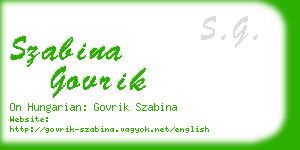 szabina govrik business card